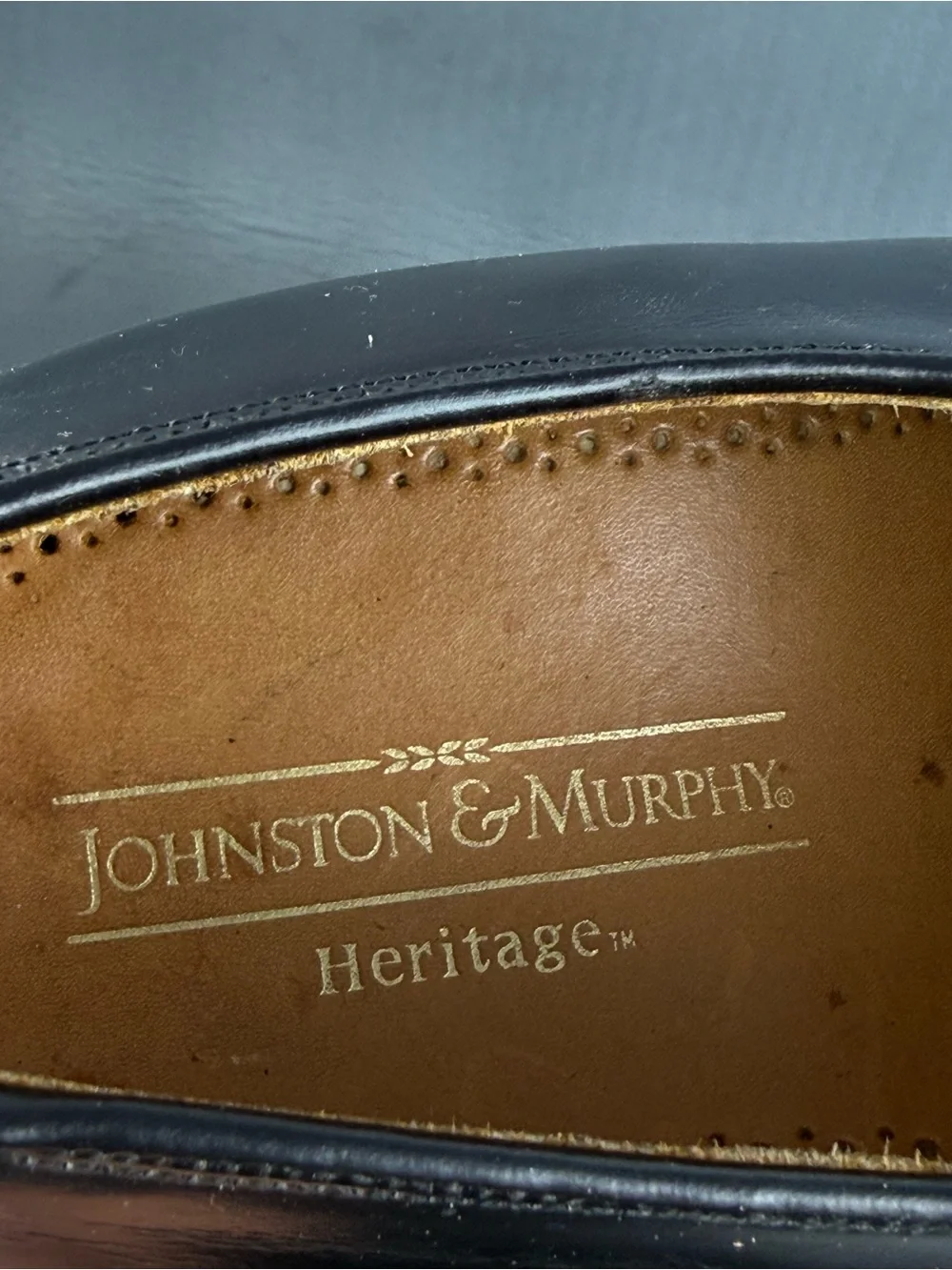 Johnston & Murphy black leather Heritage Oxford shoes men’s size 9.5